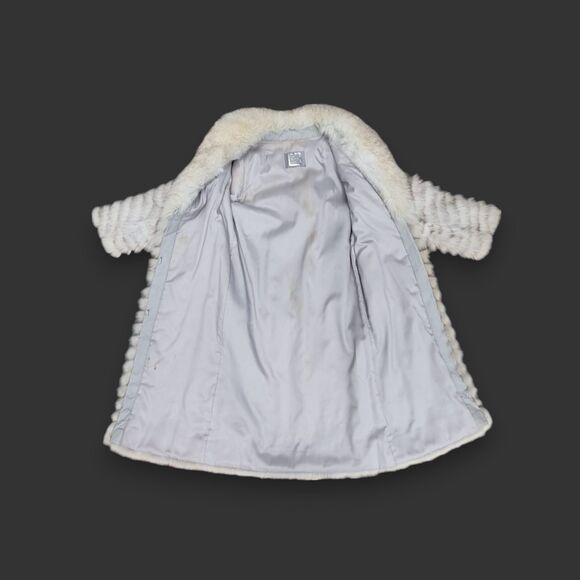 Vintage Chevron Cut Blue Fox Coat -Small - Picture 6 of 12